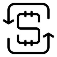 Money flow with up and down arrows inside square vector