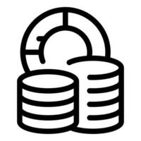 Data analysis showing increasing business profits with pie chart icon vector