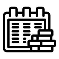 Calendar showing increasing profits with stack of coins vector