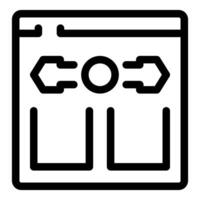 Webpage showing data transferring icon vector