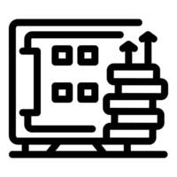 Data center server room storage capacity increasing concept icon vector