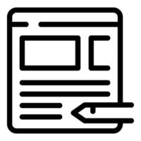 Pencil editing website content on webpage interface vector