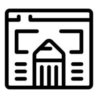 Web design process using pencil tool for creative editing on website vector