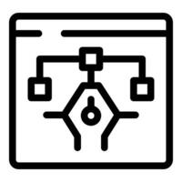Algorithm scheme being developed inside website window vector