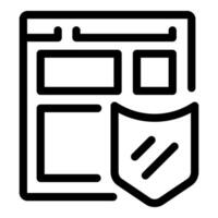 Website security shield protecting user data and privacy online vector