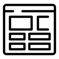 Web design interface presenting website page layout with content blocks vector