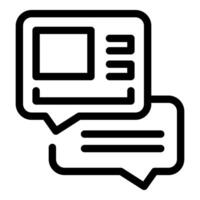 Speech bubble with photo and text messaging icon vector