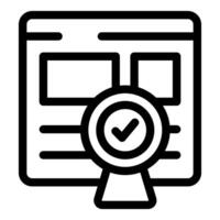 Website showing validation with check mark icon vector