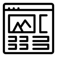 Website template showing image and text boxes for user interface design vector