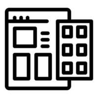 Website template being customized using drag and drop interface vector