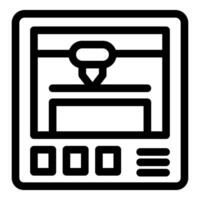 3d printer working with buttons and display icon vector
