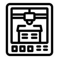 Modern 3d printer creating house model icon illustration vector
