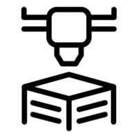 3d printer creating a cube using modern technology vector