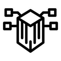 Blockchain network connecting through cube symbolising decentralized finance vector