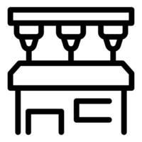 Coffee machine making three cups of coffee simultaneously vector