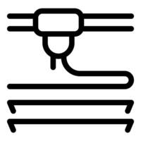 3d printer printing object layer by layer icon vector