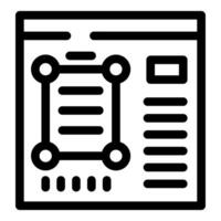 Web design project with wireframe and interface elements being developed vector