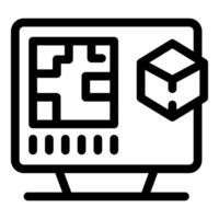 Computer creating a 3d model for prototyping and manufacturing vector