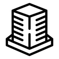 Simple black and white icon of an office building with a wide base vector
