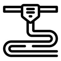 Electric floor heating system with temperature controller icon vector