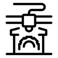 3d printer creating gear part using modern technology vector