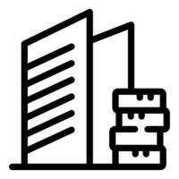 Modern data center building storing information on server vector