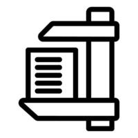 Digital vernier caliper measuring a microchip icon vector
