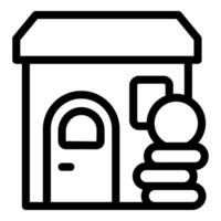 House loan being paid off with stack of coins increasing in value vector