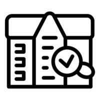 Magnifying glass verifying checklist on cardboard box for quality control vector