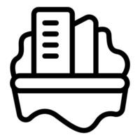 Building emerging from melting ice cap icon showing climate change vector