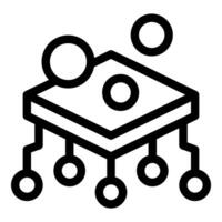 Platform connecting with nodes representing neural network learning process vector