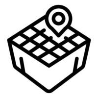 Location pin marking a spot on an isometric map vector
