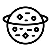 Planet with ring orbiting around sun in solar system vector