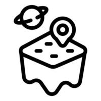 Line icon of global warming showing melting planet with location pin vector