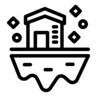 Warehouse building standing on melting ice floe global warming concept vector