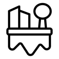 Melting permafrost icon showing climate change affecting buildings vector
