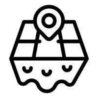 Location pin showing position on digital cadastral map vector