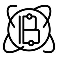 Blockchain technology concept with letter b surrounded by orbiting circles vector