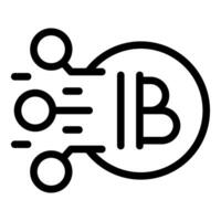 Bitcoin is transferring through a digital network vector