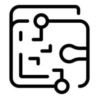Electronic circuit board showing microchip connections vector
