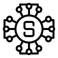 Secure platform icon representing data protection and security system vector