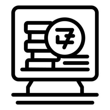 litecoin criptomoneda siendo analizado en computadora pantalla vector