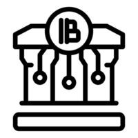 Bank building with bitcoin cryptocurrency symbol on top vector