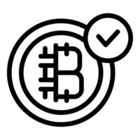Bitcoin cryptocurrency getting checked symbol for digital finance vector
