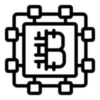 Bitcoin mining hardware processing cryptocurrency transactions vector