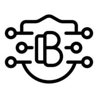Blockchain network providing secure transactions with cryptocurrency vector