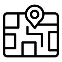 Location pin showing destination on simple city map icon vector