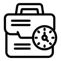 Business portfolio icon with clock showing deadline for work vector