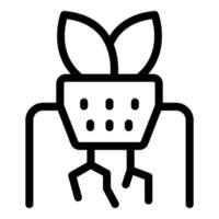 Smart farm technology icon showing a plant growing in a pot vector