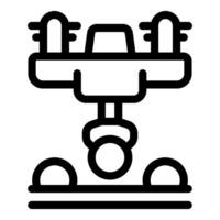 Smart farm robot taking care of plants icon vector